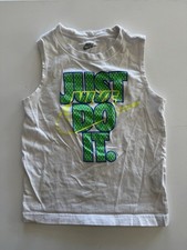 Nike Boys  Just Do It  Sleeveless Graphic Tank Top Size 6 5  6Y White