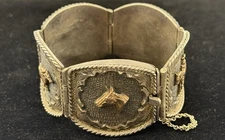 Vogt Vintage Sterling Silver .925 14K GF Mexico Bracelet Concho Item #725