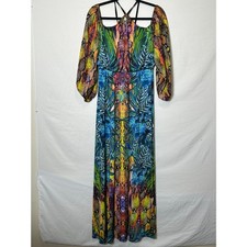 Venus BOHO Hippie Women's Maxi Halter Dress Off The Shoulder Sleeves, Size M