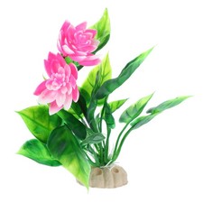 1pcs Fish Tank Aquarium Decor Plants PE Ceramics Plants Decoration Pink 5.91"