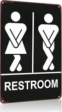 Funny Bathroom Men and Women Restroom Tin Metal Signs for Bathroom Restroo