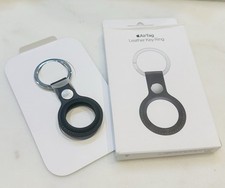 Apple AirTag Natural LEATHER KEY RING Midnight Stainless Steel MMF93ZM/A Navy