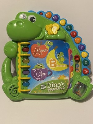 Leap Frog Dinos Delightful Day Alphabet Book Interactive Toy Green ABC s