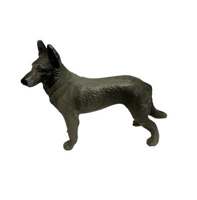 Vintage Cast Iron German Shepherd Dog Puppy Figurine Painted Collectable