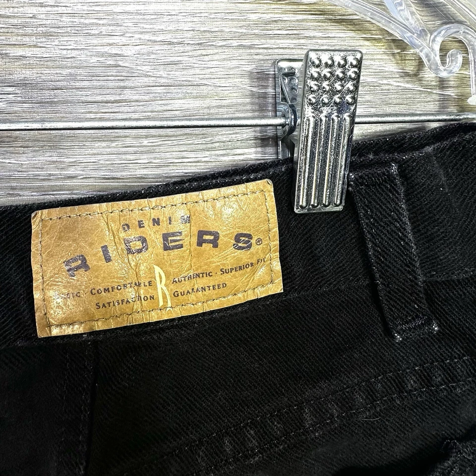 Pantalones cortos de mezclilla vintage talla 14 para mujer RIDERS by LEE negros tiro alto mamá 1999 años 90 Foto 4 de 4