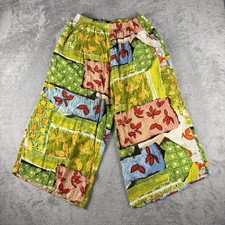 VINTAGE Jams World Floral Patch Watercolor Paint Pants Elastic Womens Size Large