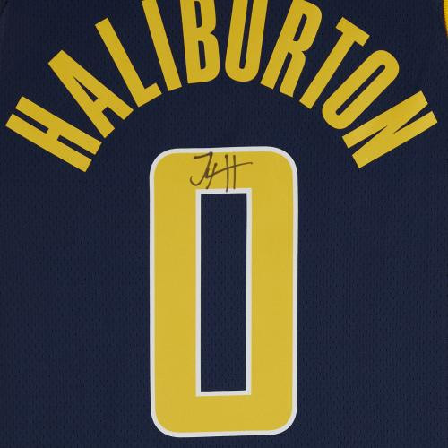 Tyrese Haliburton Indiana Pacers Autographed Nike Navy Icon Swingman Jersey - Picture 4 of 5