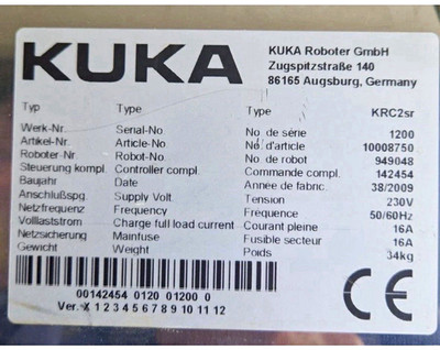 KUKA KR5 sixx R850 C2 Industrieroboterarm mit KRC2sr Steuerung