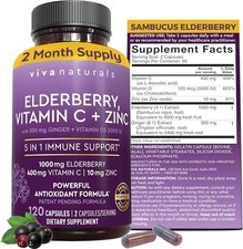 Elderberry with Vitin C and Zinc for Adults - 1 Sbucus