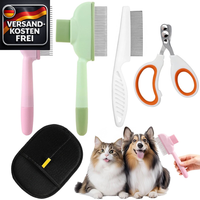 HundebüRste KatzenbüRste Fellpflege Set FüR Lang- Und Kurzhaar Haustiere