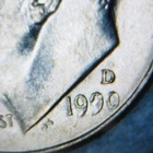 1990 D Roosevelt Dime Denver Mint  die chip error on the date