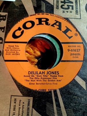 The McGuire Sisters, Delilah Jones ~ 1956 Coral 45 +sleeve