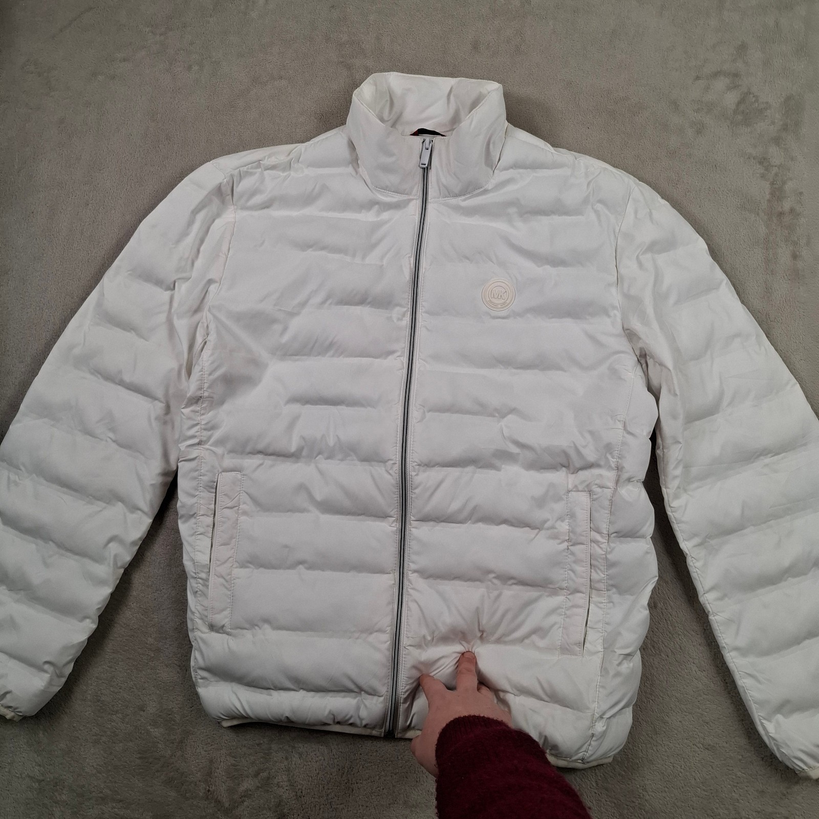 Michael Kors Jacket Mens Large White Puffer Quilted Insulated Recycled