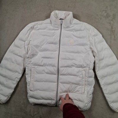 Michael Kors Jacke Herren Large Weiß Puffer Gesteppt Isoliert Recycelt