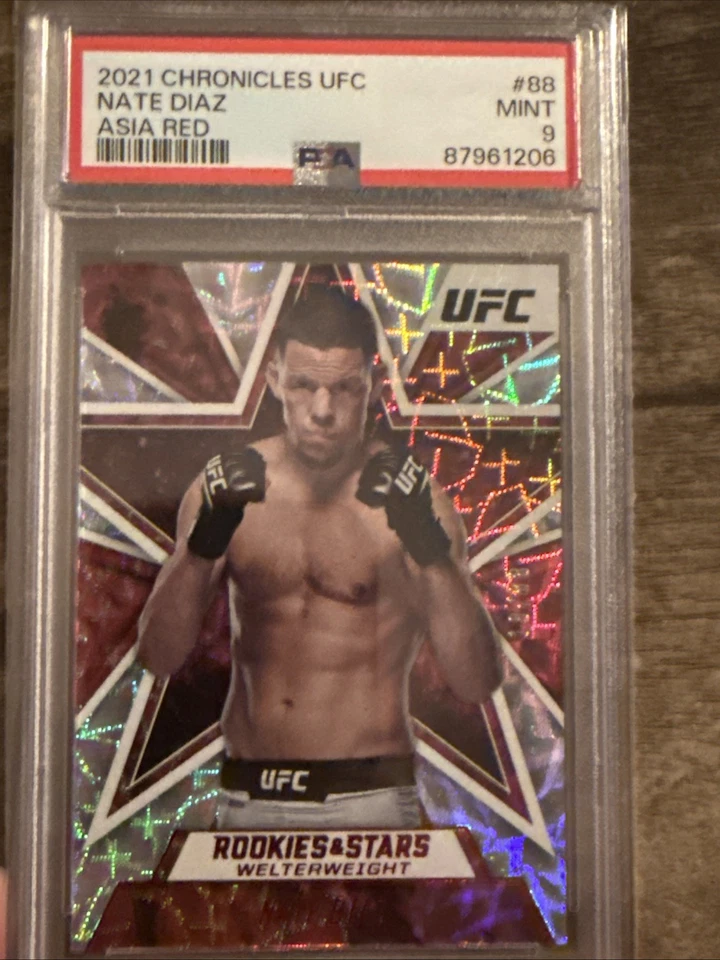 PSA 9  18/88 2021 Rookies and Stars UFC Asia Red #88 Nate Diaz - Image 3 of 4