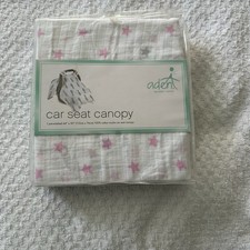 aden  anais Car Seat Canopy 100 Cotton Muslin Cover pink stars baby newborn