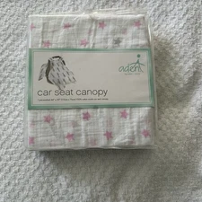 aden + anais Car Seat Canopy 100% Cotton Muslin Cover pink stars baby newborn
