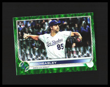 2022 Jon Heasley Rookie Card - Topps #430  Green Crackle Foilboard /499 Royals . rookie card picture