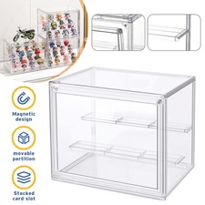 Acrylic Display Case with 2-Tier Shelves Clear Storage Box Countertop Box Cube