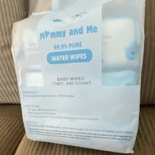 Mommy and Me 99.9 Pure Water Wipes Baby Wipes 240 Count Water Wipes MPN