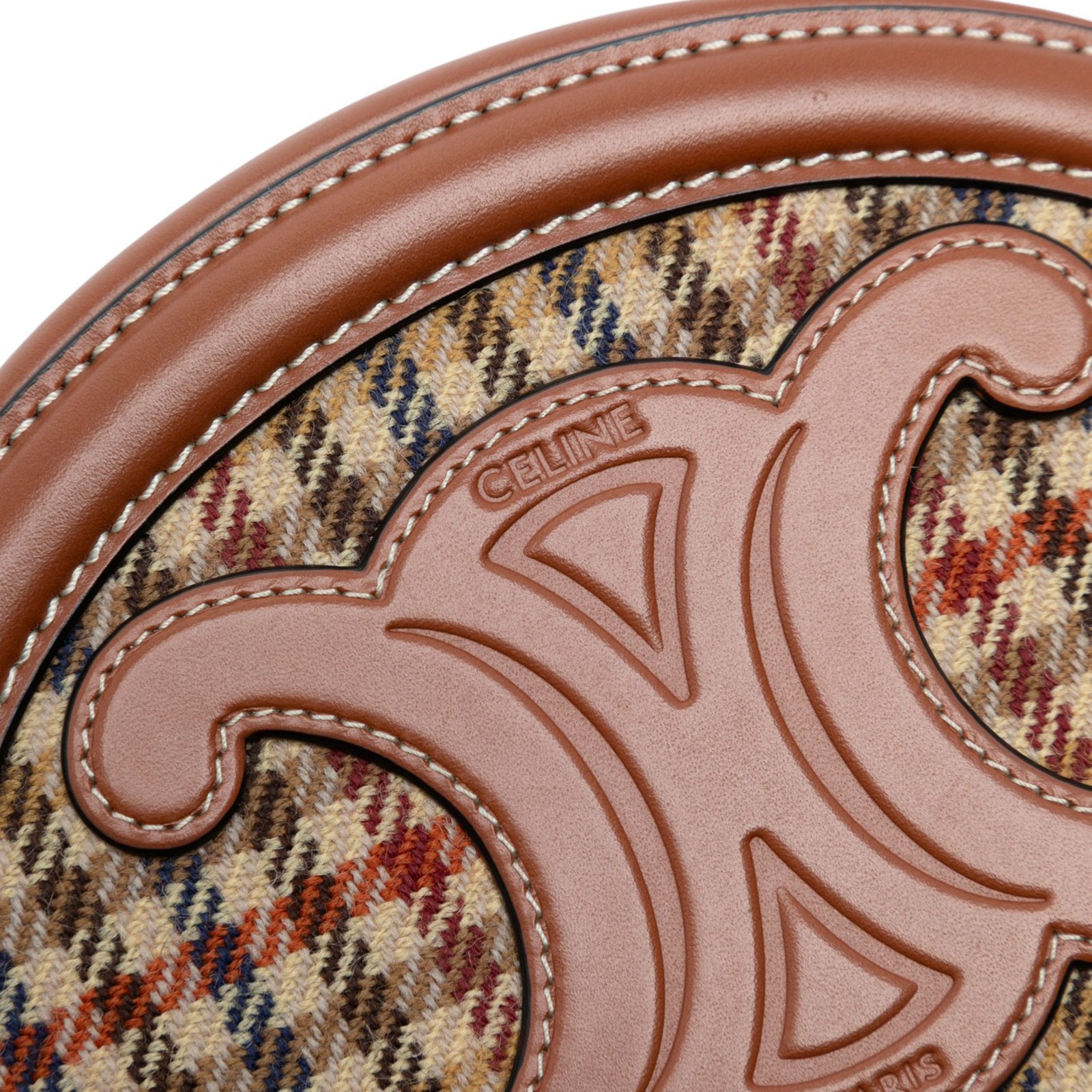 Authenticated Celine Small Houndstooth Canvas and… - image 6