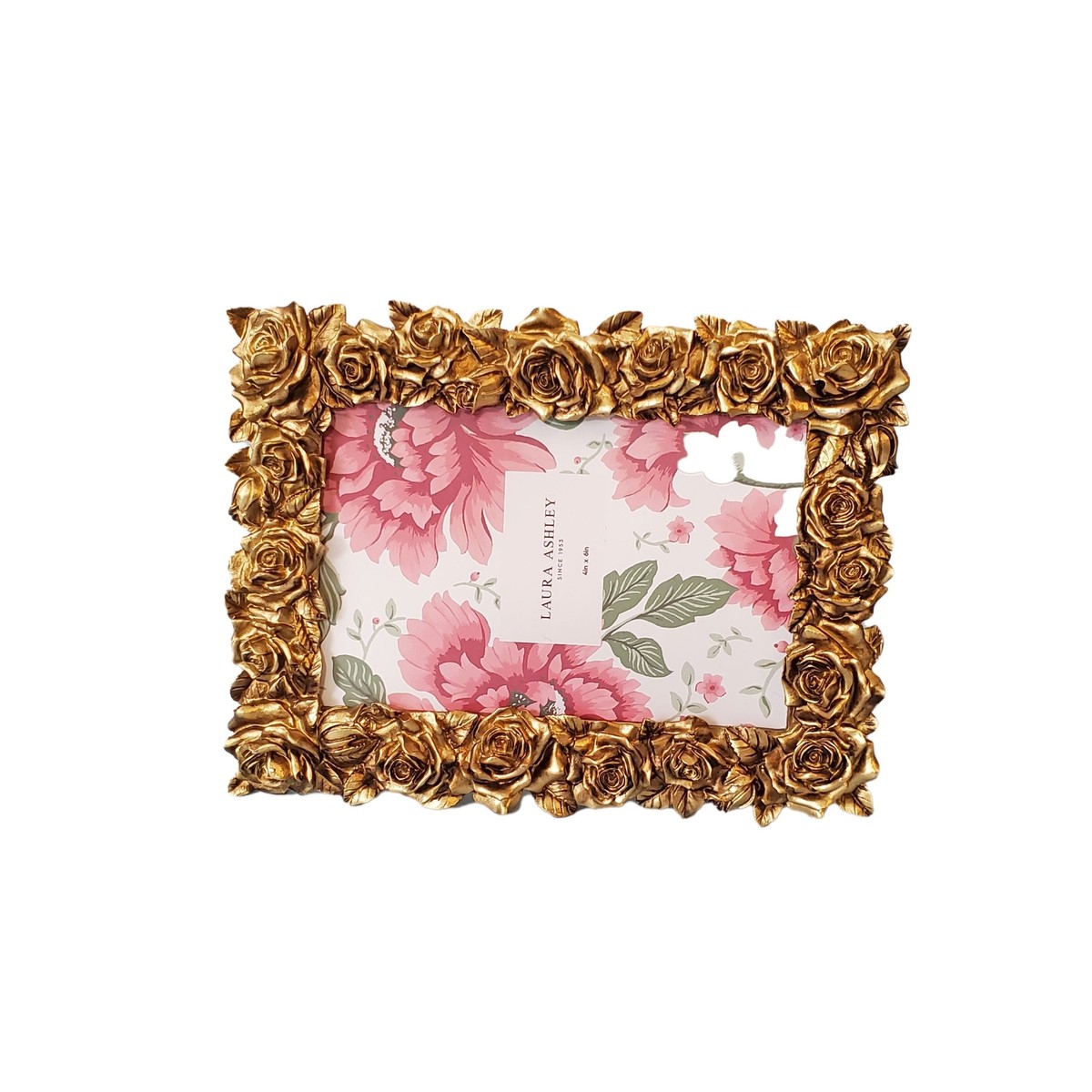 Laura Ashley Photo Frame Full Bloom Roses Deep Metallic Gold Fits