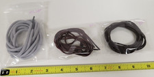 3 Pair of Rope Shoelaces - Gray 30", Brown 32", Black 35"
