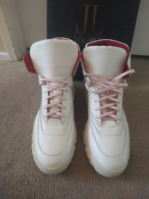 RARE! $895 NIB LORIBLU Italy White Leather Sneakers Shoes Size US 12 UK 11 EU 45