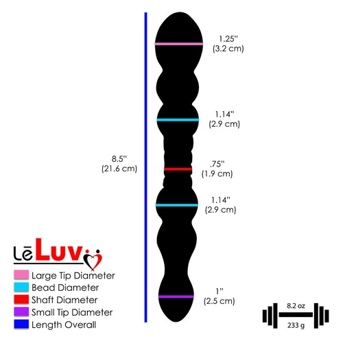 LeLuv Glass DARK NIGHTS 3 Piece Gift Set Dildos & Butt Plug - Picture 5 of 9