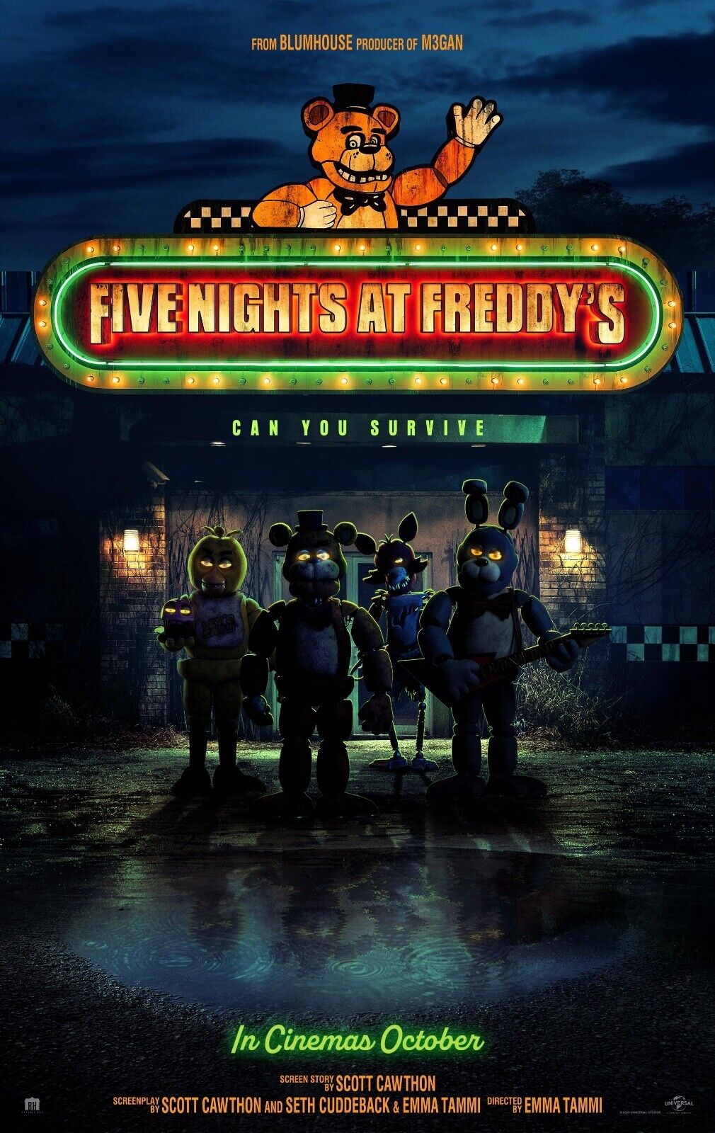 Our cinema gave us a FNAF poster for free <3 : r/fivenightsatfreddys