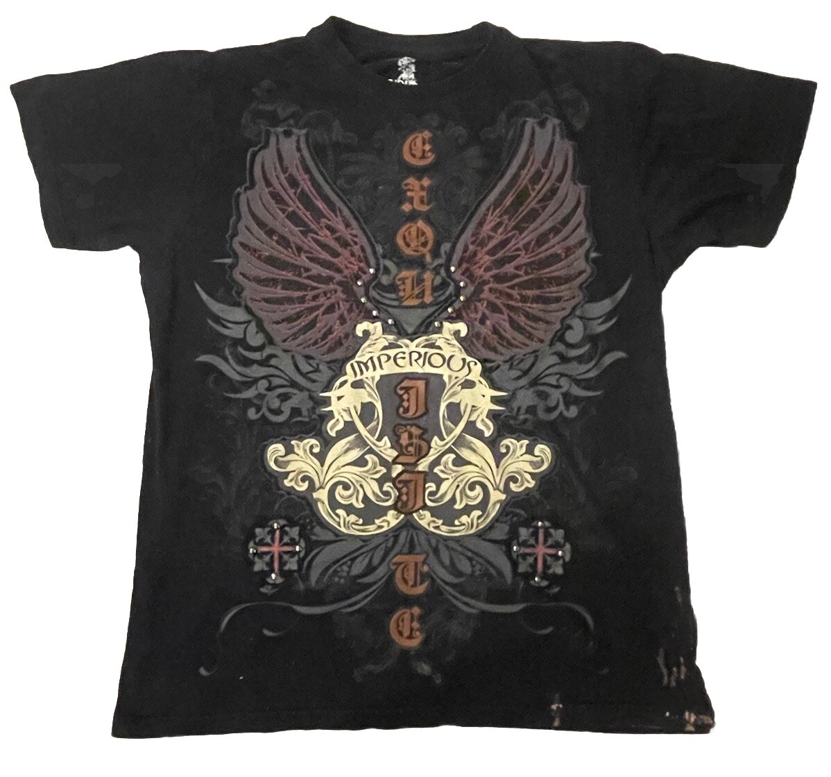 Exquisite Imperious T-Shirt for Men with Ornate Wings by Delf Trading