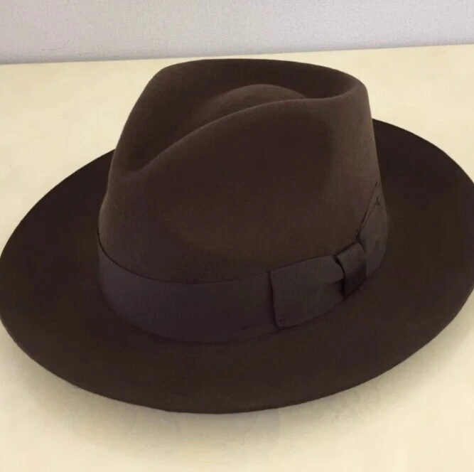 British Hat Men Fedora Raw Edge Brim Satin Lined Big Size 100% Wool Felt
Opens in a new window or ta
