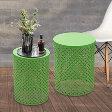 Patio Side Tables Accent End Table Metal Outdoor Side Table round Out End Table
