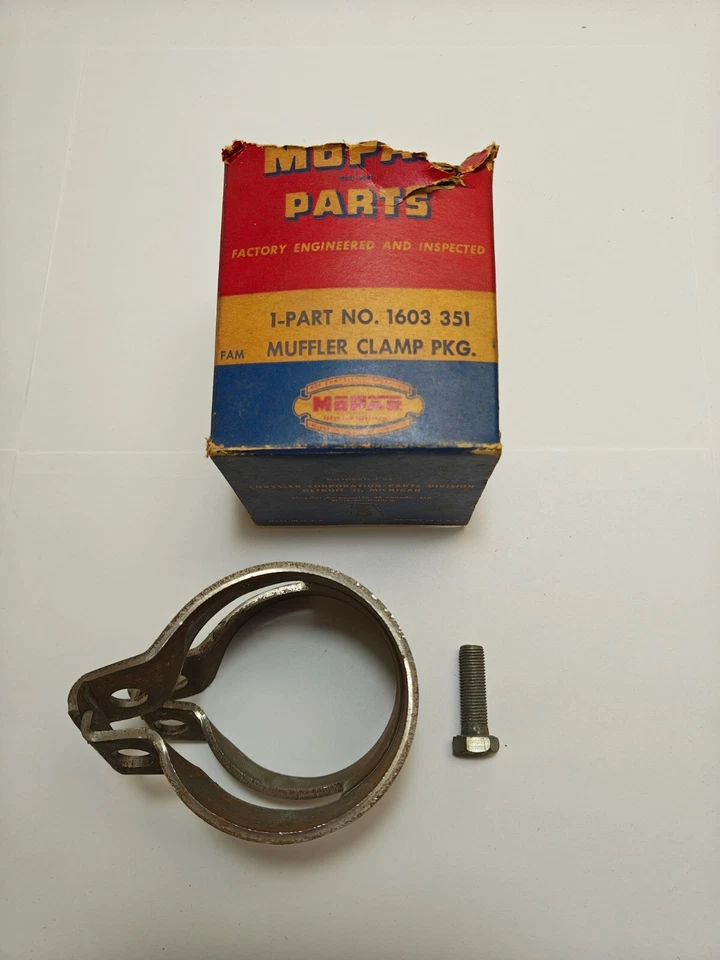 Dodge Chrysler 1954-1960 equipamiento de abrazadera de silenciador de escape 8 cilindros 1603351 nuevo de stock Foto 4 de 4