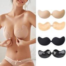 Silicone Strapless Push Up Bra Backless Self Adhesive Invisible Lace Stick On .