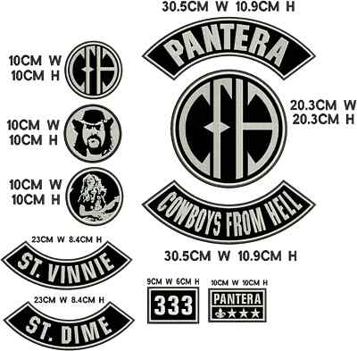 Pantera CFH Patch Set 10PCS   Heavy Metal Rock Embroidered Patches for Jackets V