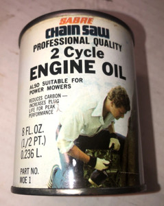 vintage Sabre chainsaw Two Cycle 8oz Oil Can, Steel , No UPC, full