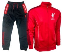 Icon Sports Liverpool FC Tracksuit Red Black Jacket Pants Set Official