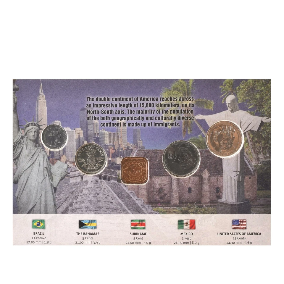 5 Coins from Americas | Brazil | Bahamas | Suriname | Mexico | USA - Image 2 of 2