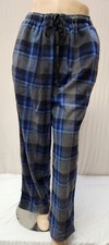 Harbor Bay Charcoal Plaid Flannel Pajama Pants Men  s Big Size Tall with Pockets