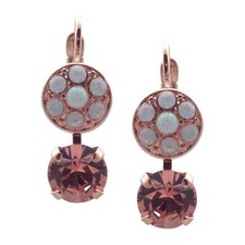Mariana Snowflake Rose Gold Earrings White with Vintage Rose Dangle 1112 NWT