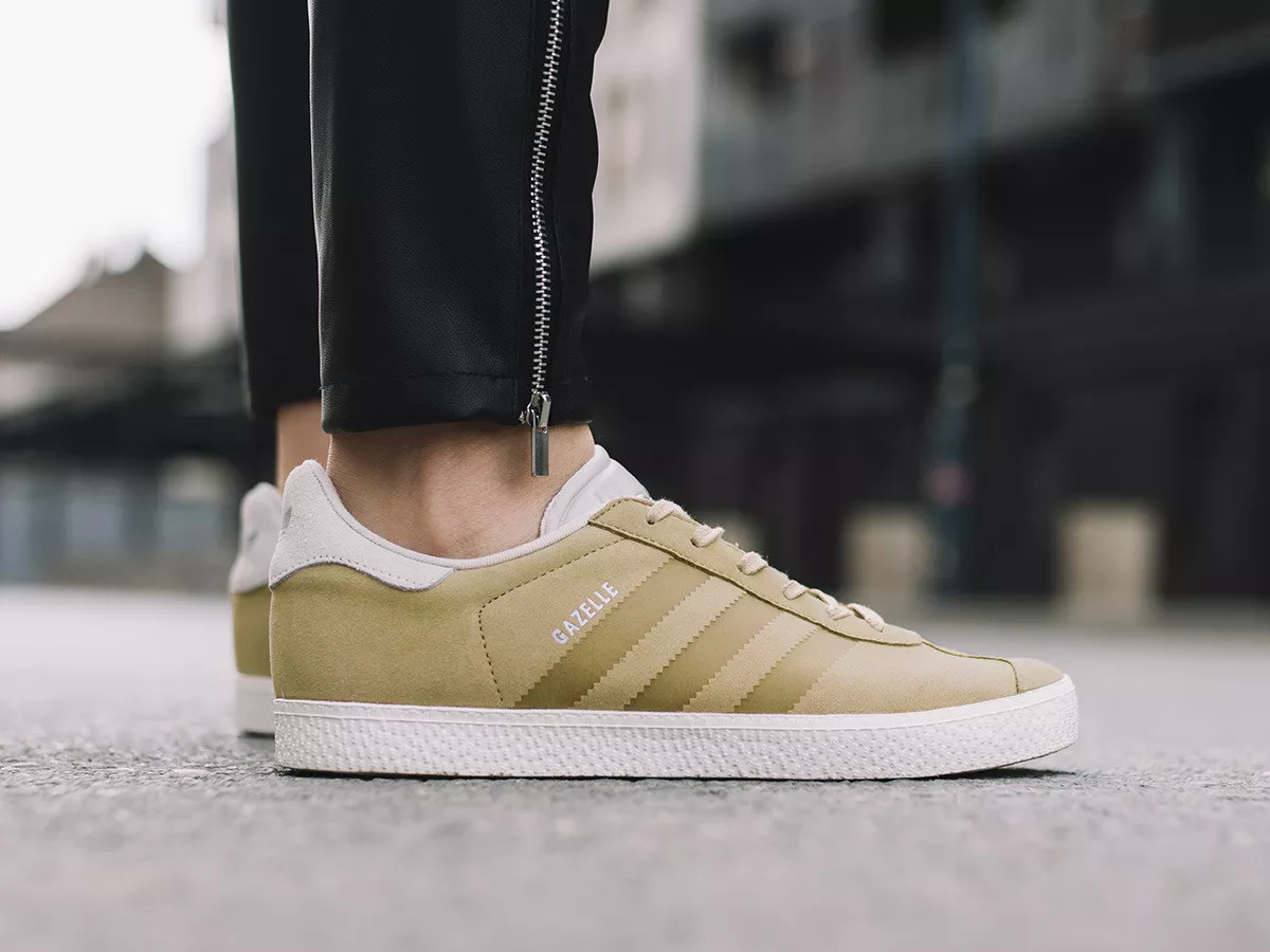 Adidas Originals Gazelle J Beige Khaki Tan Cream Brown Suede sz 4.5 6 | eBay