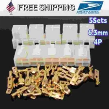 6.3mm 4pin Automotive Electrical Wire Connector Male Female Cable Terminal