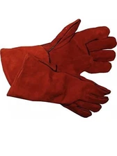Welding  Leather Gloves Heat Resistant Lined Red 14”Tig Welders BBQ12 Pairs
