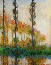Claude Monet Three Trees Autumn 8x10 Canvas Print | Small Impressionist Wall Art