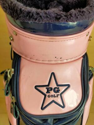 PEARLY GATES Golf Caddy Bag PG 89 Smile Logo Pink/Navy Enamel | eBay