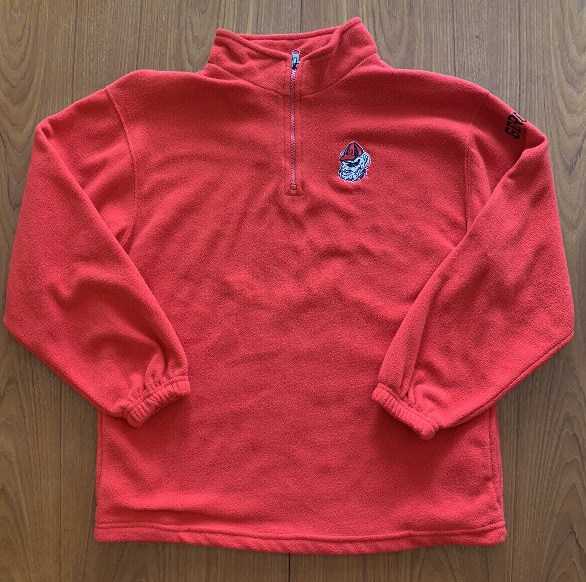 Georgia Bulldogs Women’s Size Small 1/4 Zip Red Fleece Pullover Jacket Boy 12/14