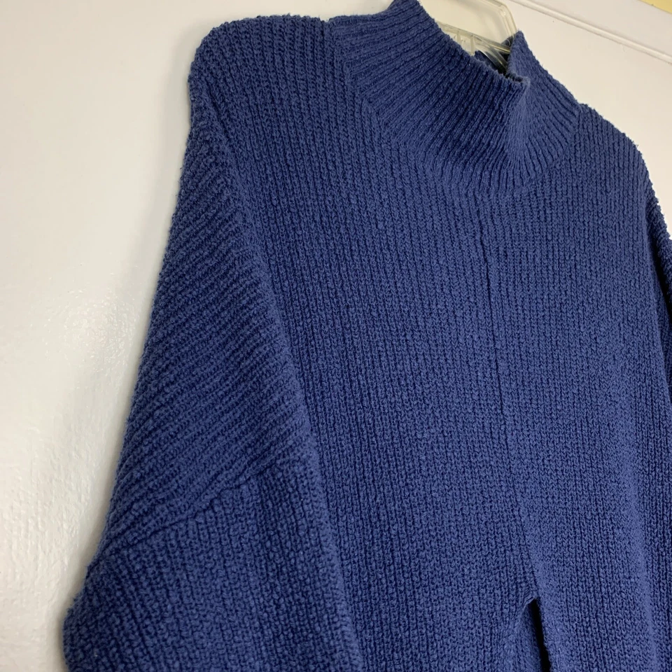 Свитер Free People Coco S синий негабаритный длинный ребристый вязаный водолазка FP Beach - Изображение 3 из 4