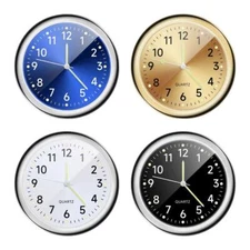 Pocket Small Mini Luminous Quartz Analog Watches Stick-On Clock For Car/ Bo I9N2