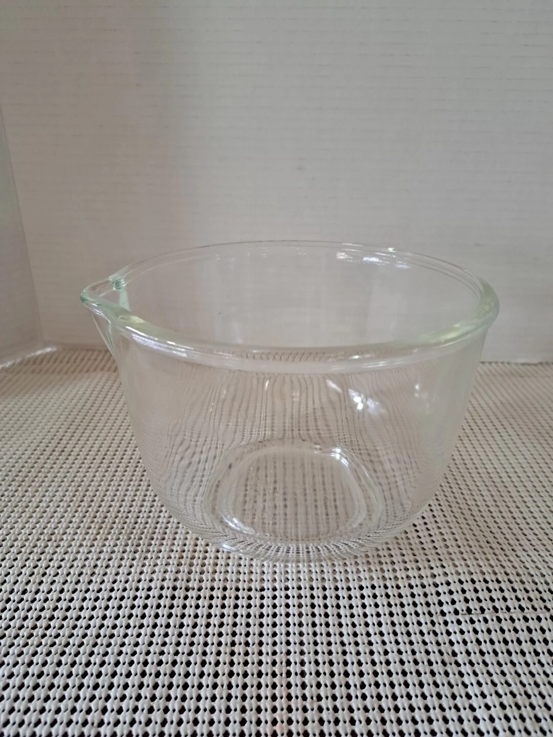 Vintage Small Glass Mixing Bowl Sunbeam MixMaster 6.5" X 5" Fire King Glass #2